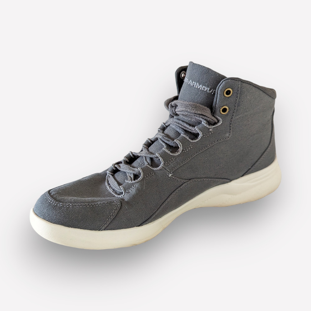 Under Armour Charged Pivot Gray Canvas Mid Top Sneaker size 8.5